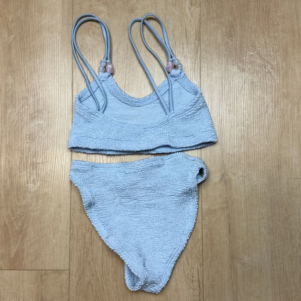 Hunza G Cassie Beaded Two-Piece Swimsuit